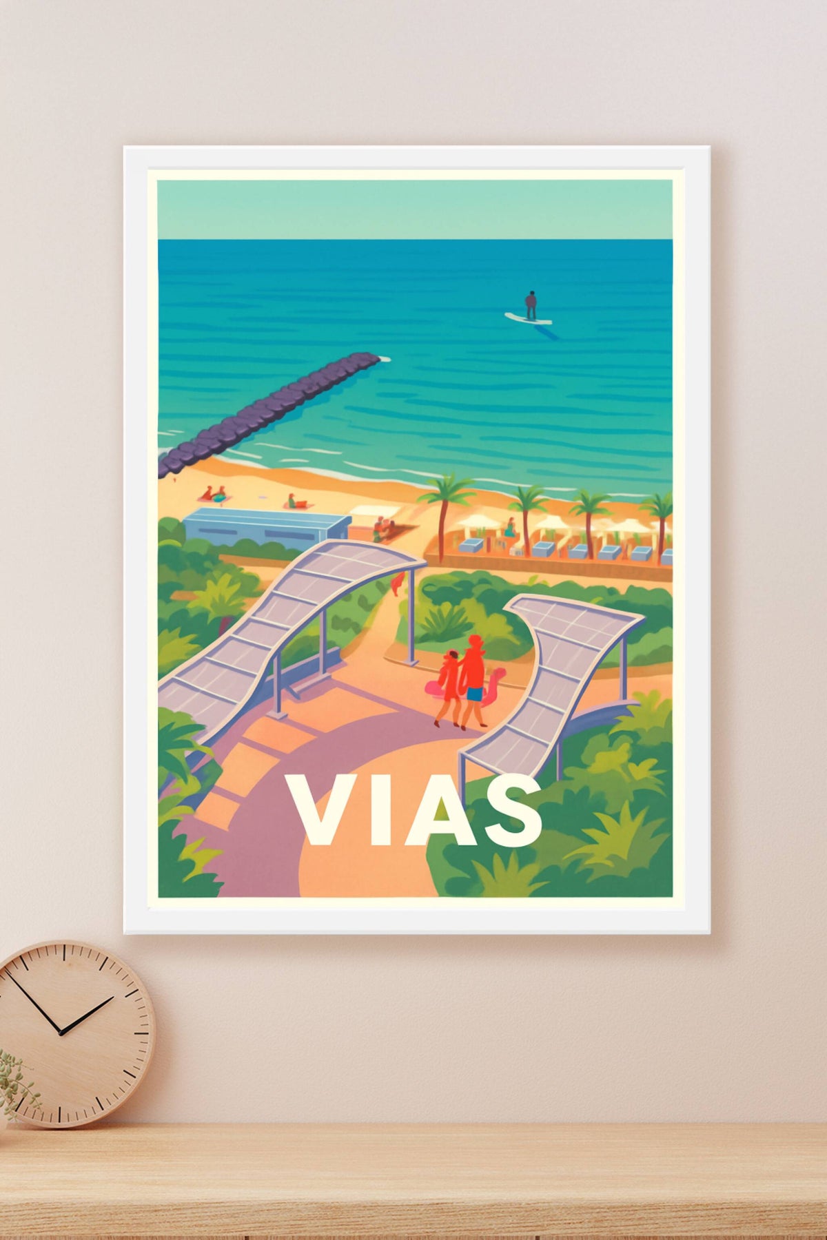 Affiche Vias — Évasion et douceur au bord de la mer · poster d'art de Vias
