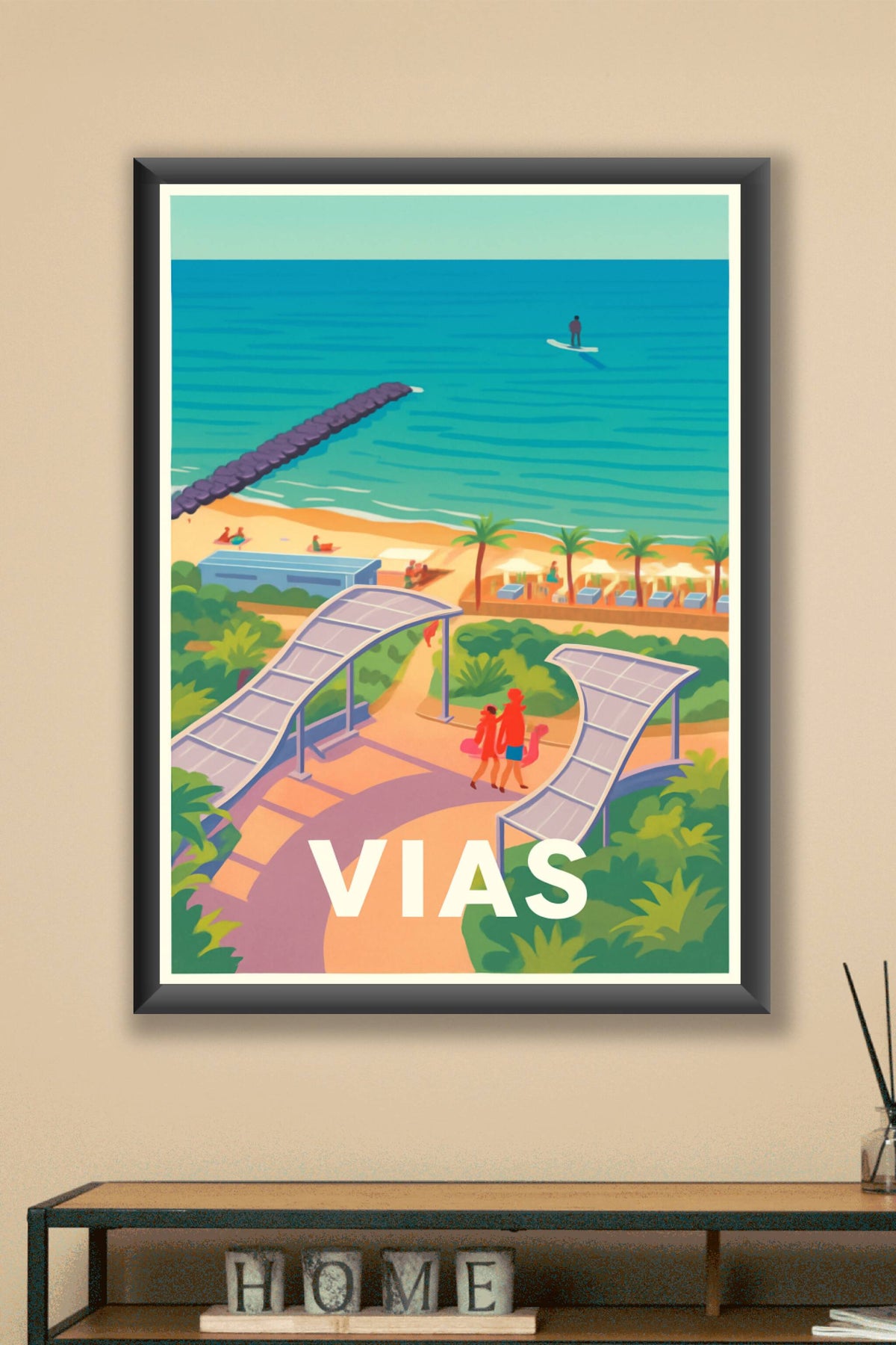 Affiche Vias — Évasion et douceur au bord de la mer · poster d'art de Vias
