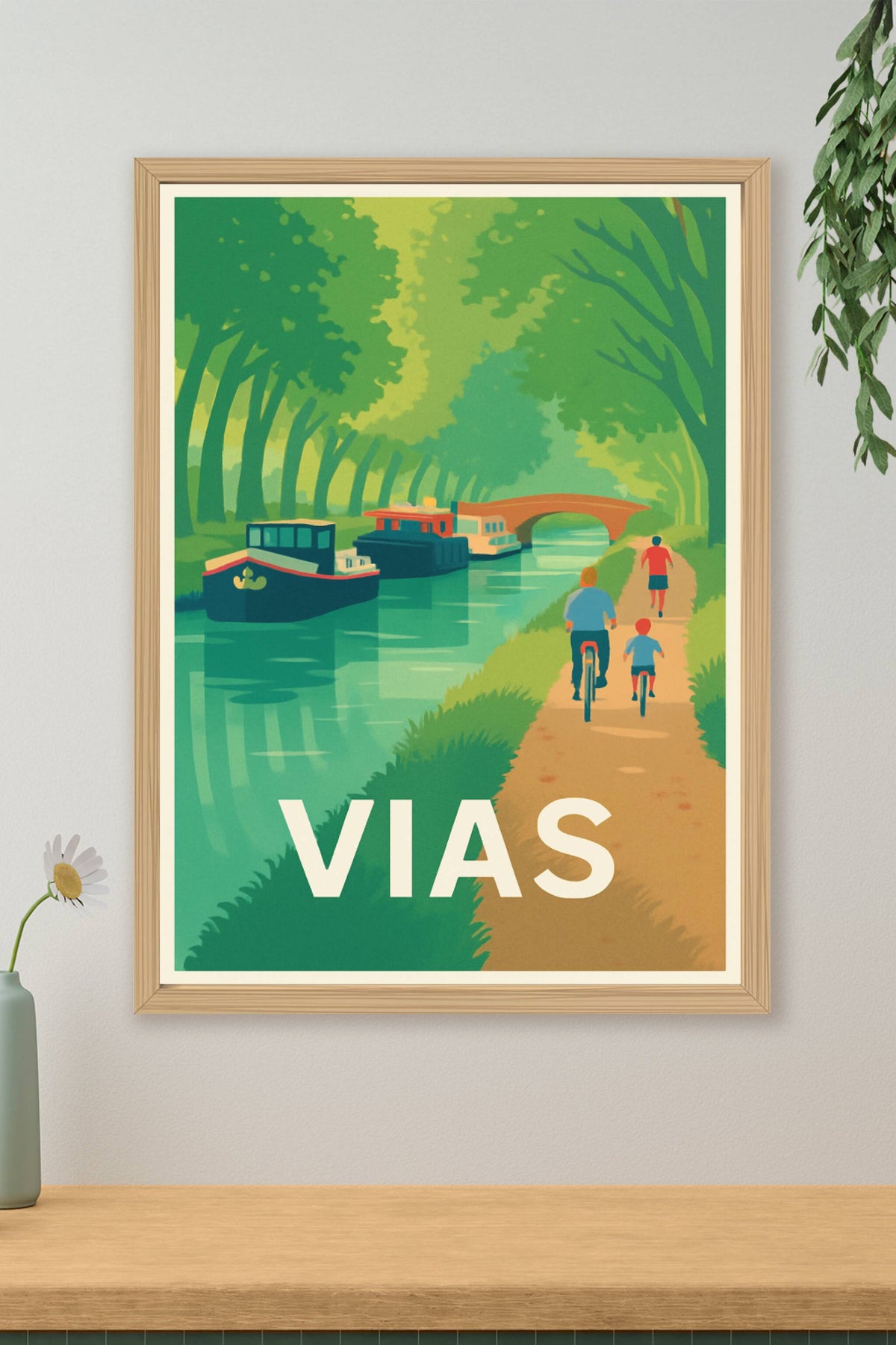Affiche Vias — Évasion au bord du canal · poster d'art de Vias