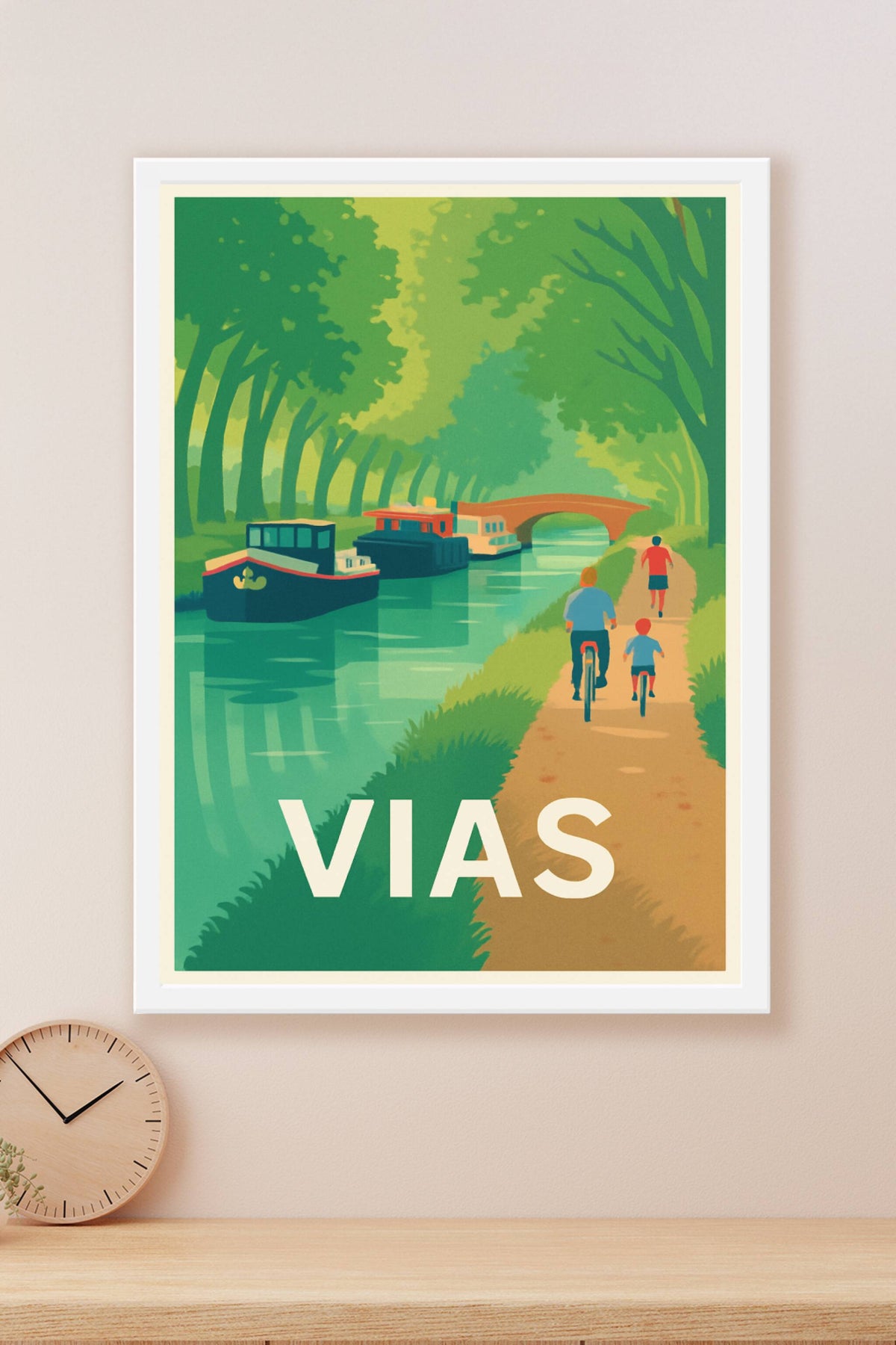 Affiche Vias — Évasion au bord du canal · poster d'art de Vias