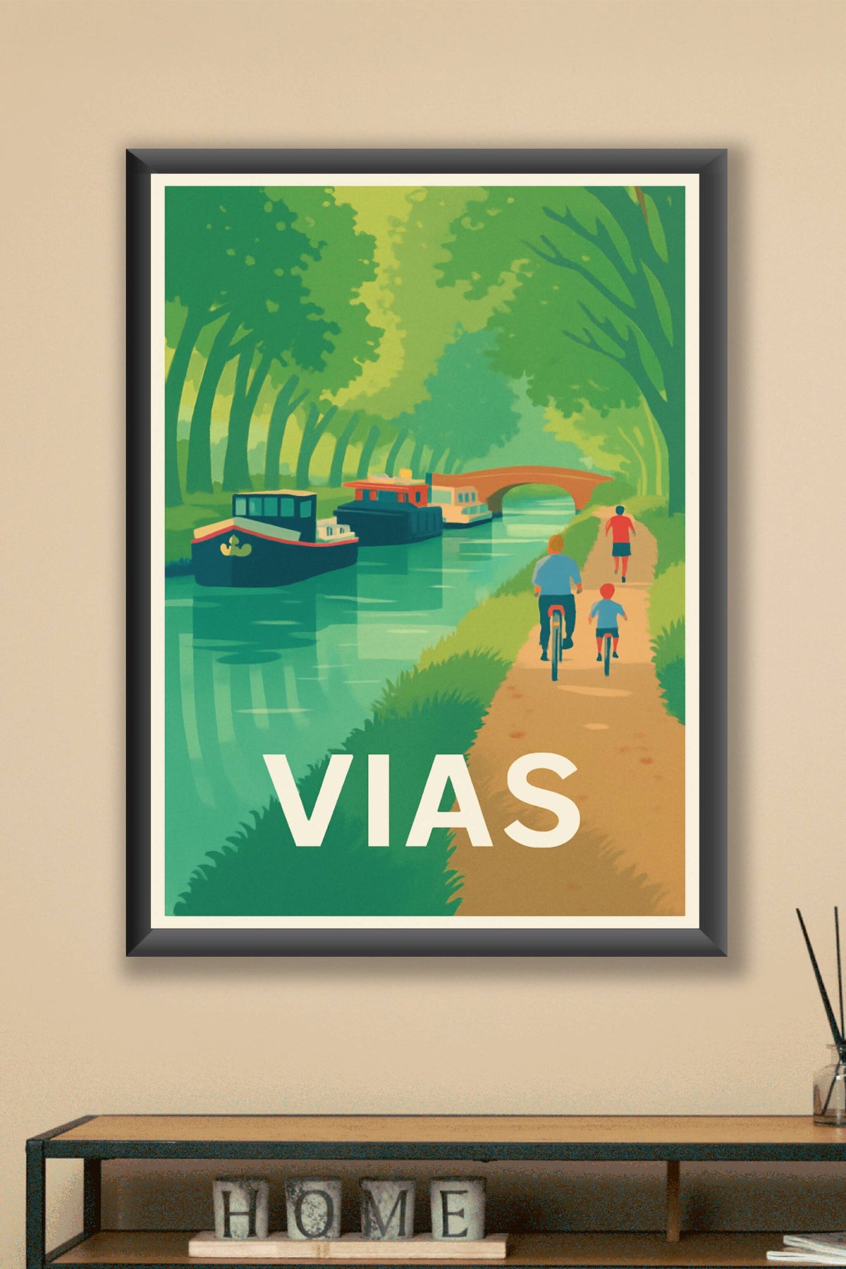 Affiche Vias — Évasion au bord du canal · poster d'art de Vias