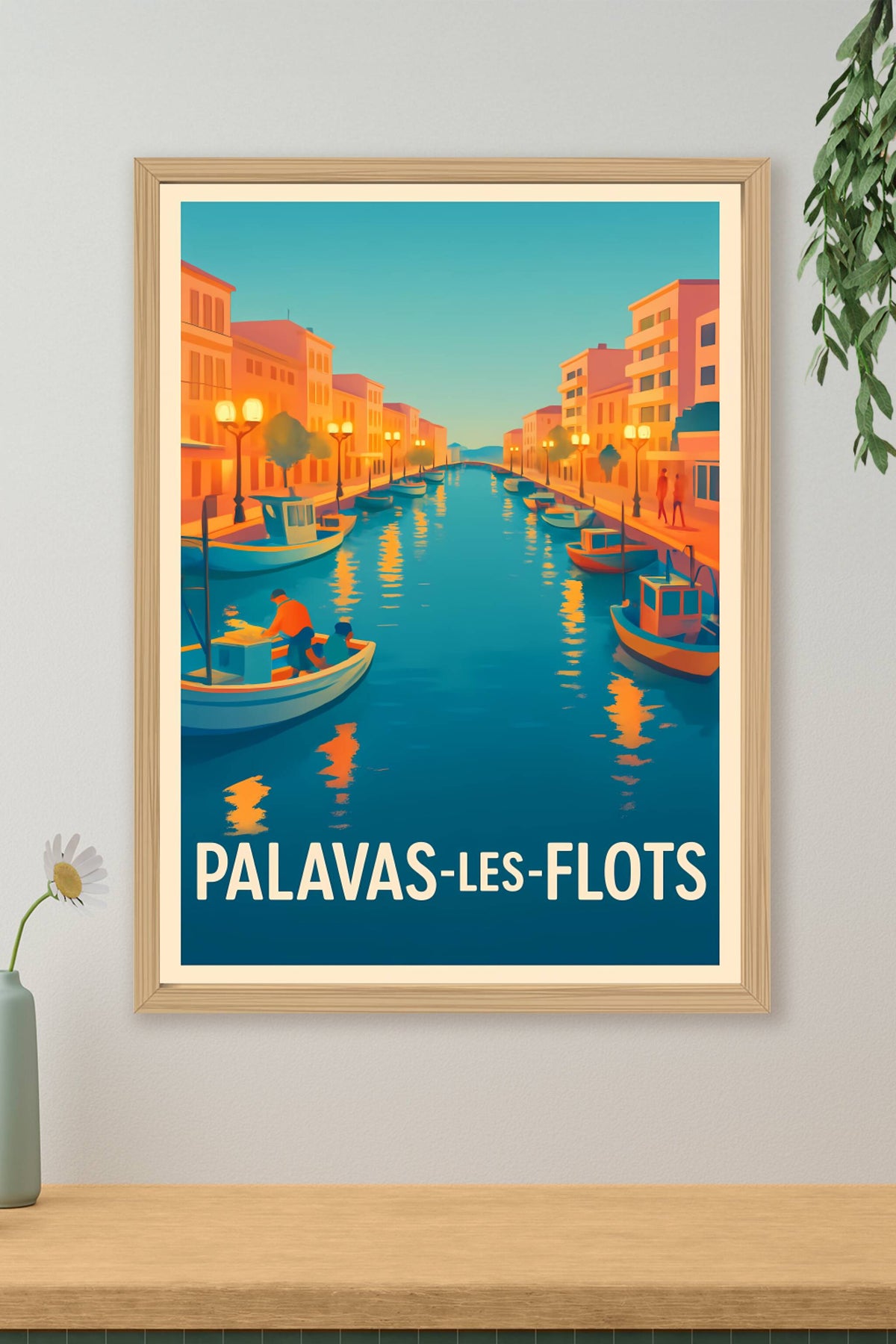 Affiche Palavas-les-Flots — Charme et sérénité au bord de l'eau · poster d'art de Palavas-les-Flots
