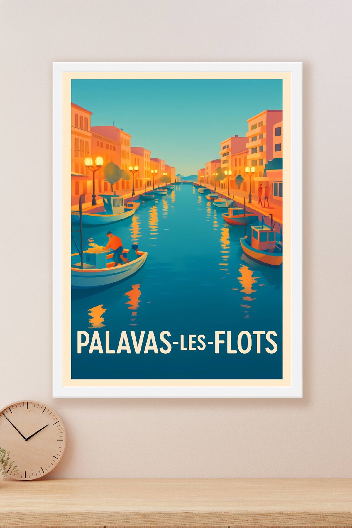 Affiche Palavas-les-Flots — Charme et sérénité au bord de l'eau · poster d'art de Palavas-les-Flots
