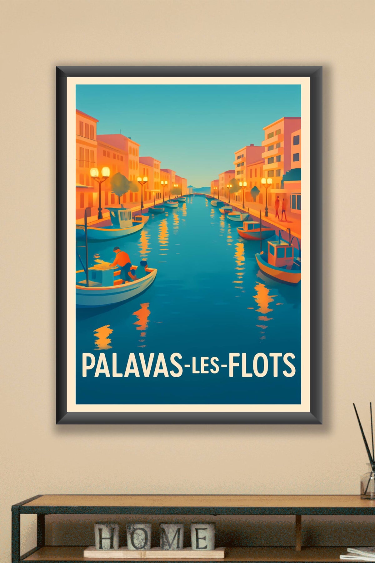 Affiche Palavas-les-Flots — Charme et sérénité au bord de l'eau · poster d'art de Palavas-les-Flots