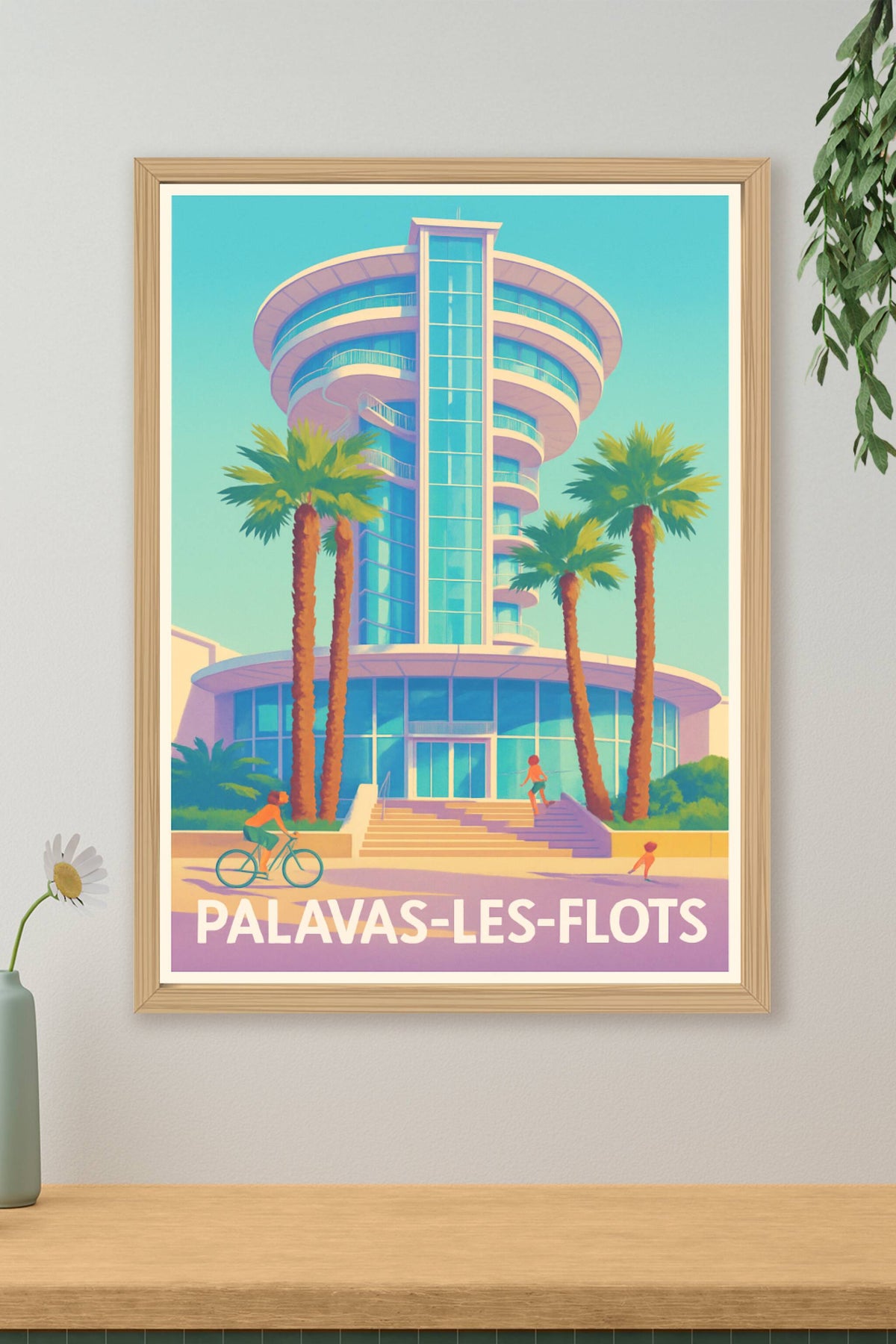 Affiche Palavas-les-Flots — L'architecture emblématique en bord de mer · poster d'art de Palavas-les-Flots