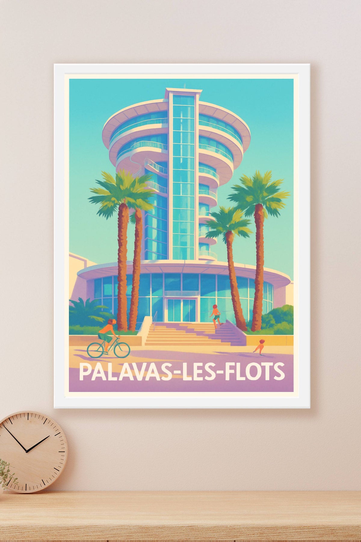 Affiche Palavas-les-Flots — L'architecture emblématique en bord de mer · poster d'art de Palavas-les-Flots