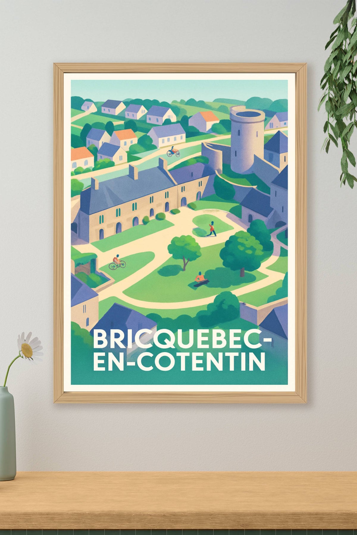 Affiche Bricquebec-en-Cotentin — Charme et histoire normands · poster d'art de Bricquebec-en-Cotentin