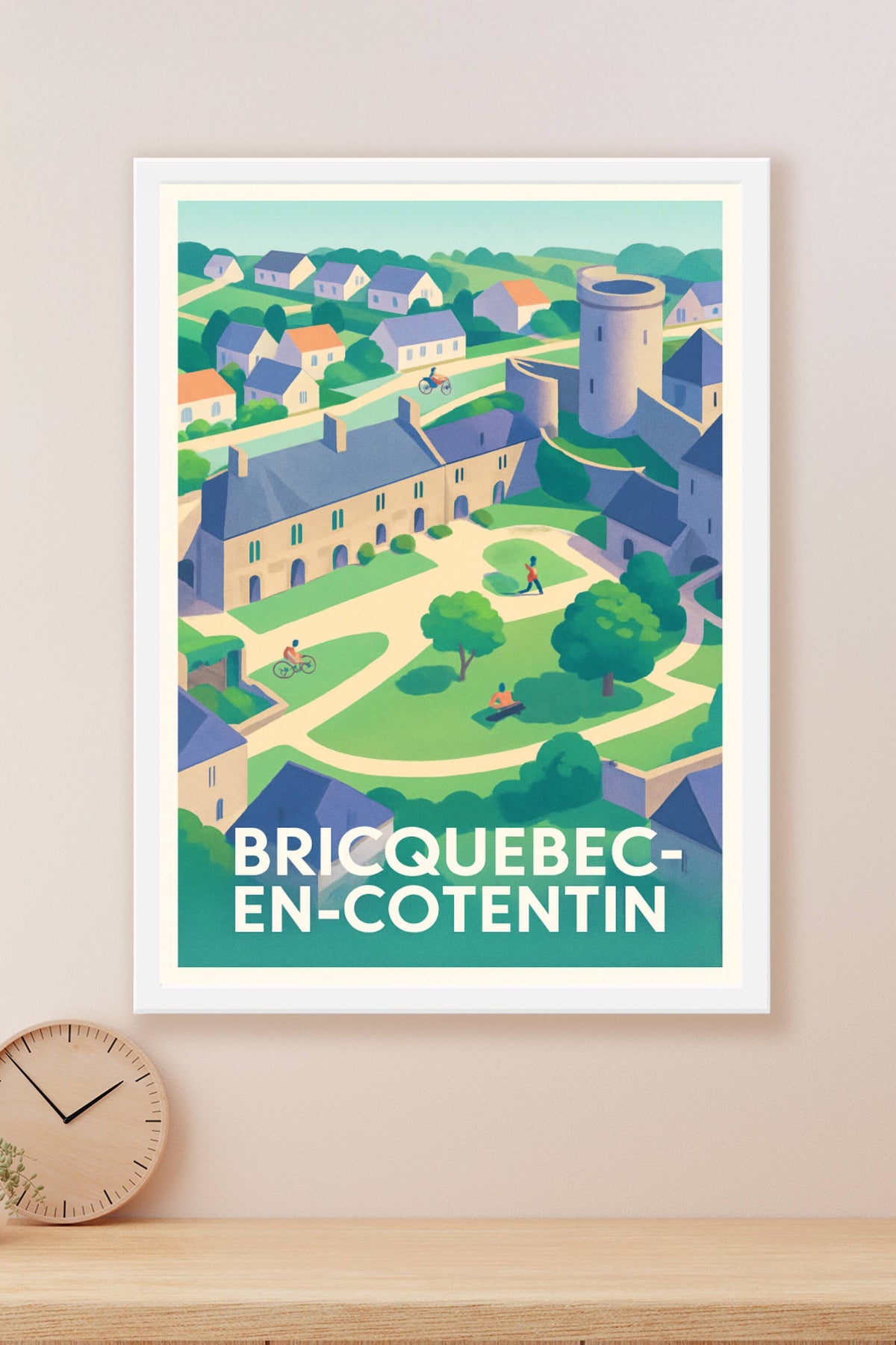 Affiche Bricquebec-en-Cotentin — Charme et histoire normands · poster d'art de Bricquebec-en-Cotentin