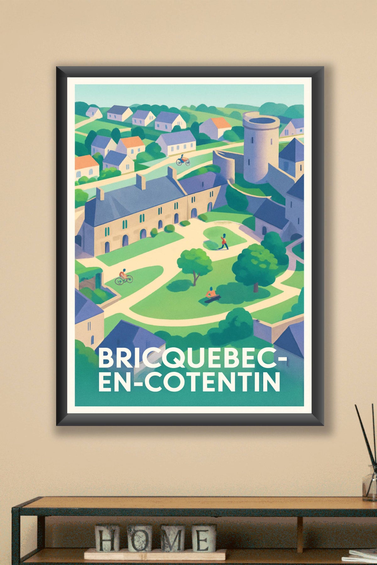 Affiche Bricquebec-en-Cotentin — Charme et histoire normands · poster d'art de Bricquebec-en-Cotentin