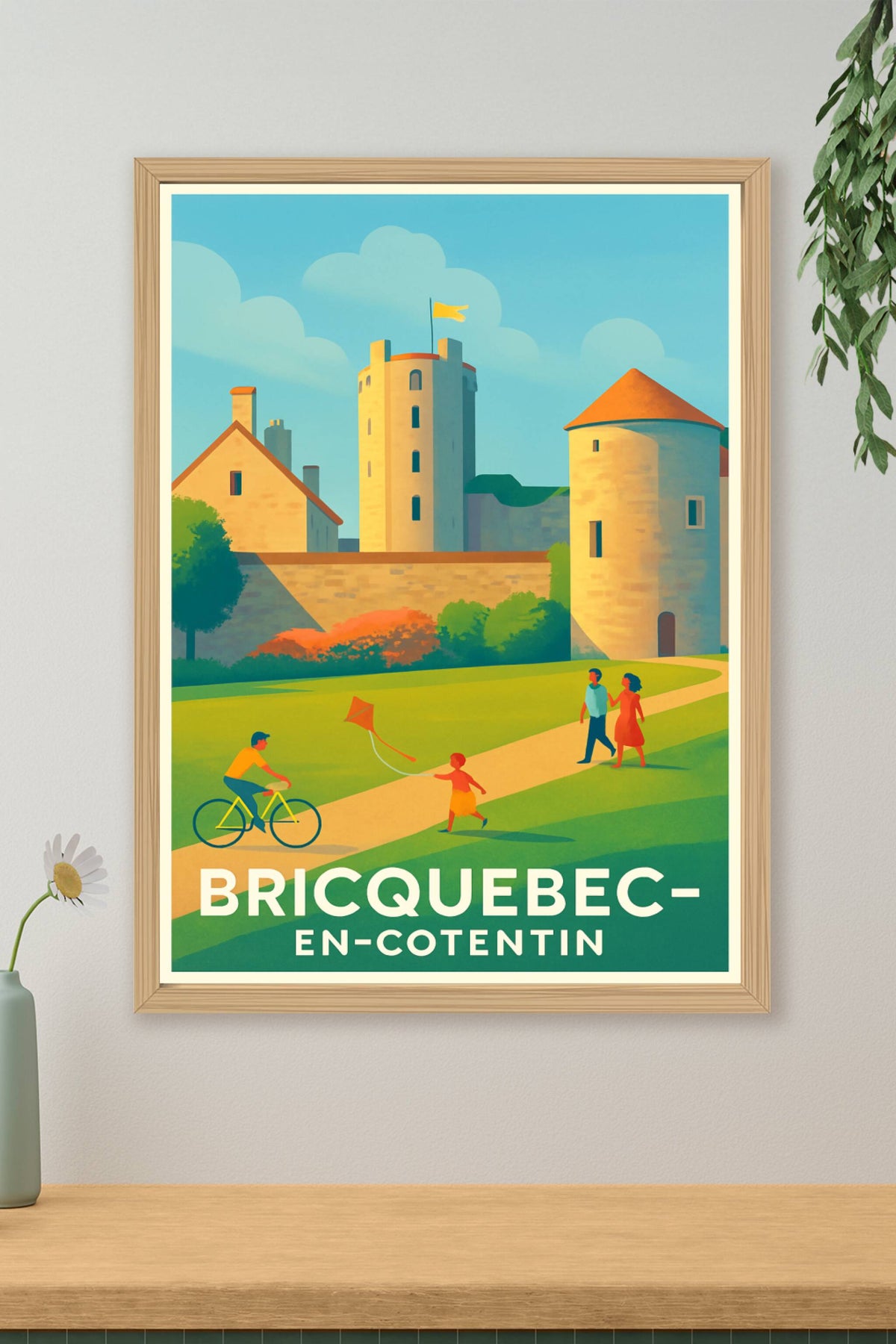 Affiche Bricquebec-en-Cotentin — Un havre de paix historique · poster d'art de Bricquebec-en-Cotentin