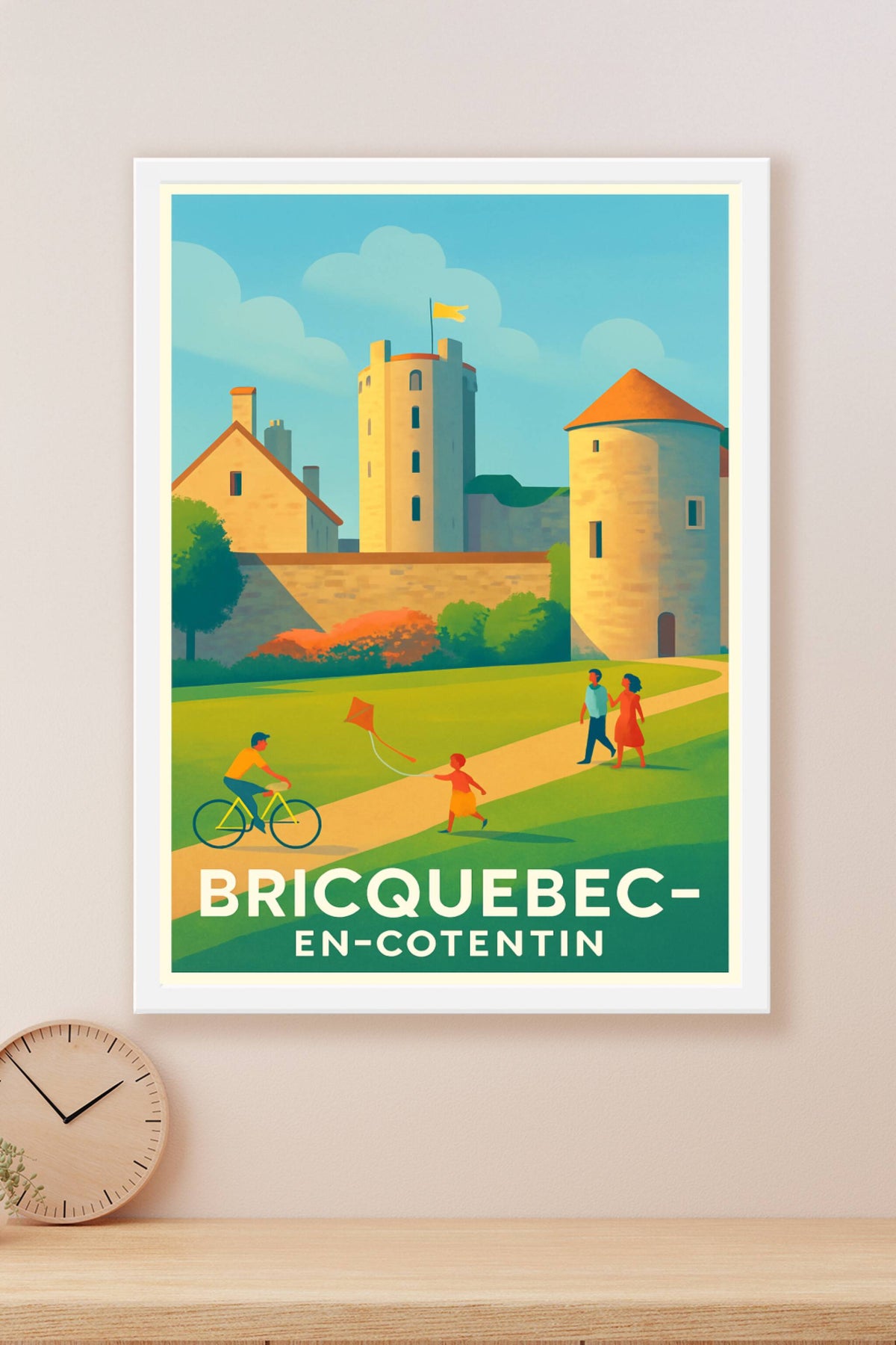 Affiche Bricquebec-en-Cotentin — Un havre de paix historique · poster d'art de Bricquebec-en-Cotentin