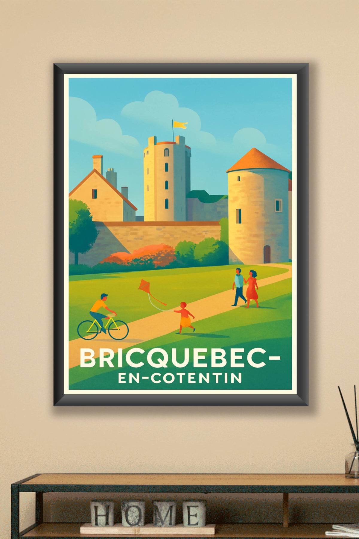 Affiche Bricquebec-en-Cotentin — Un havre de paix historique · poster d'art de Bricquebec-en-Cotentin