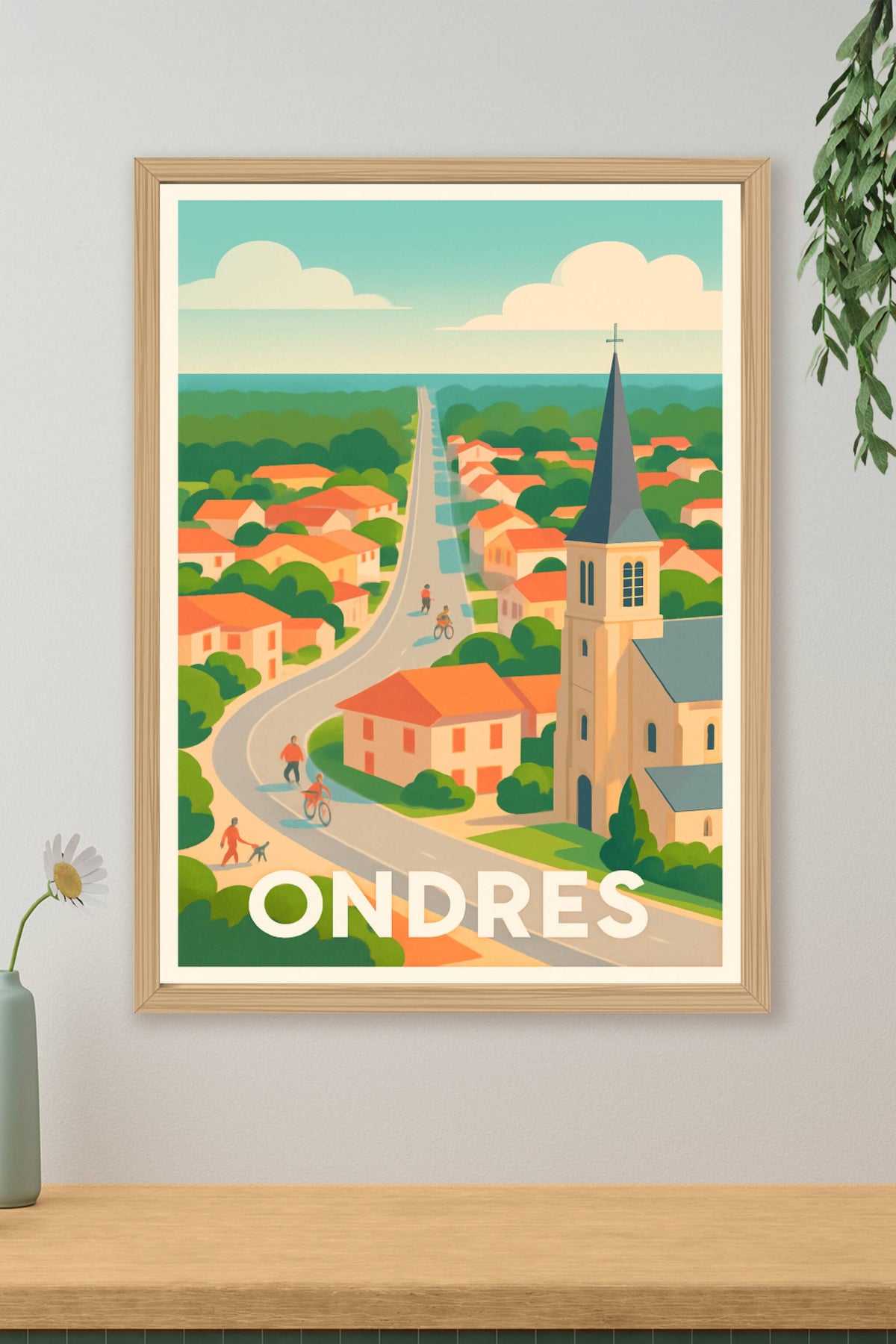 Affiche Ondres — Charme et sérénité au bord de l'océan · poster d'art de Ondres