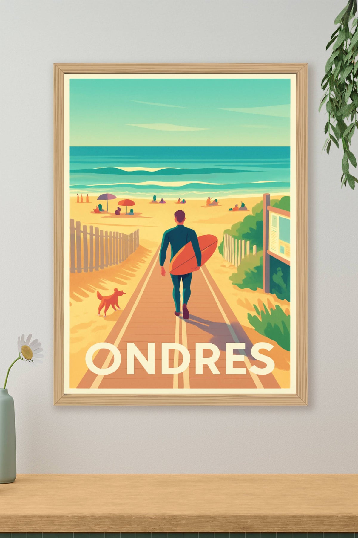 Affiche Ondres — Plongez dans l'ambiance surf et détente · poster d'art de Ondres