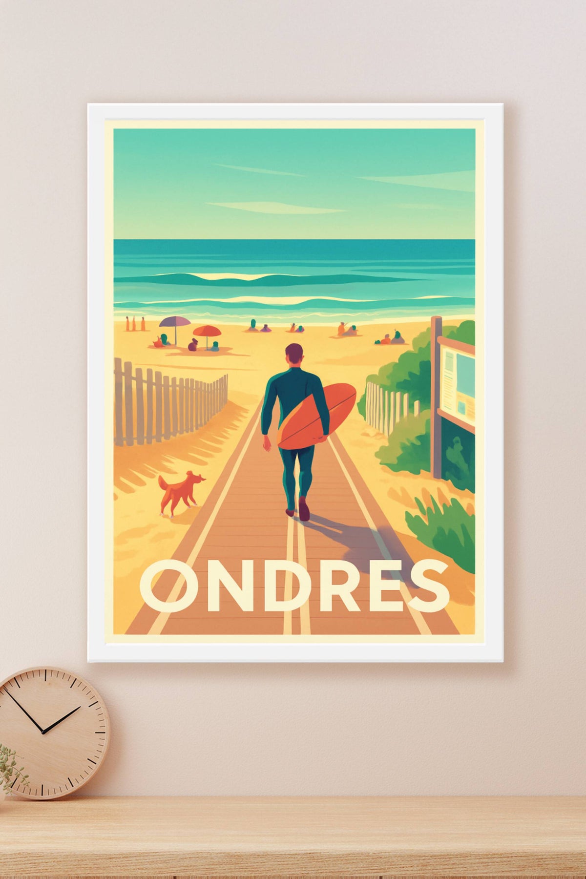 Affiche Ondres — Plongez dans l'ambiance surf et détente · poster d'art de Ondres