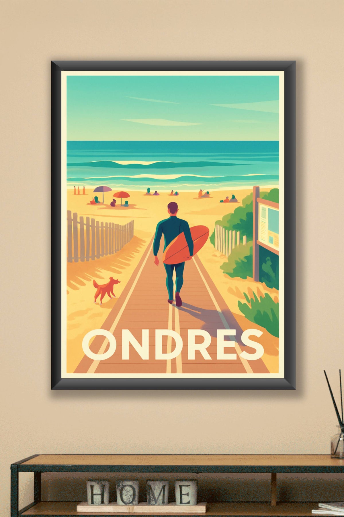 Affiche Ondres — Plongez dans l'ambiance surf et détente · poster d'art de Ondres