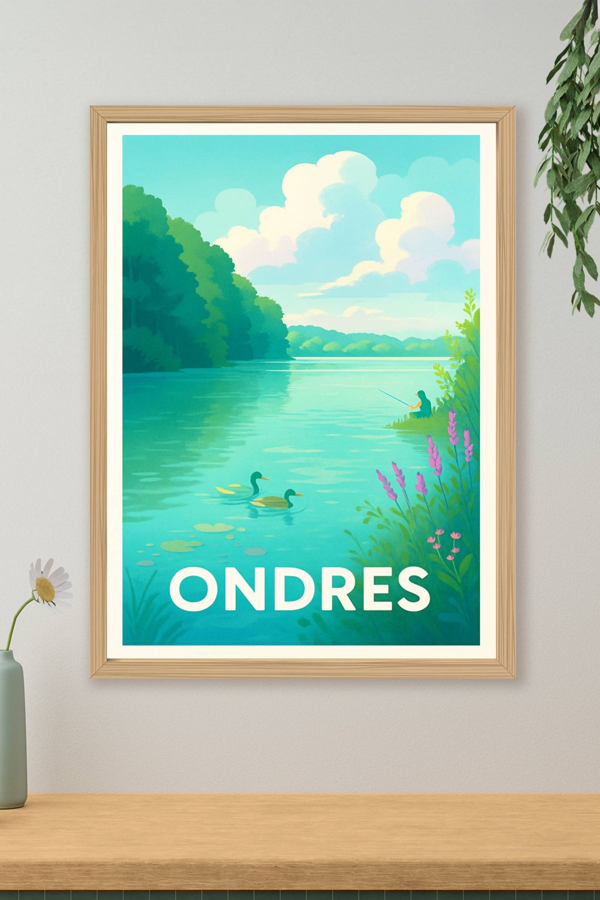 Affiche Ondres — Sérénité au bord de l'eau · poster d'art de Ondres