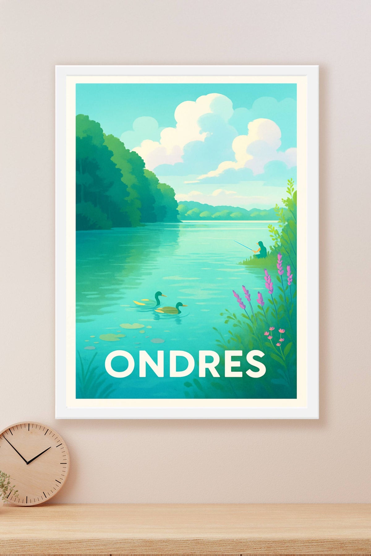 Affiche Ondres — Sérénité au bord de l'eau · poster d'art de Ondres