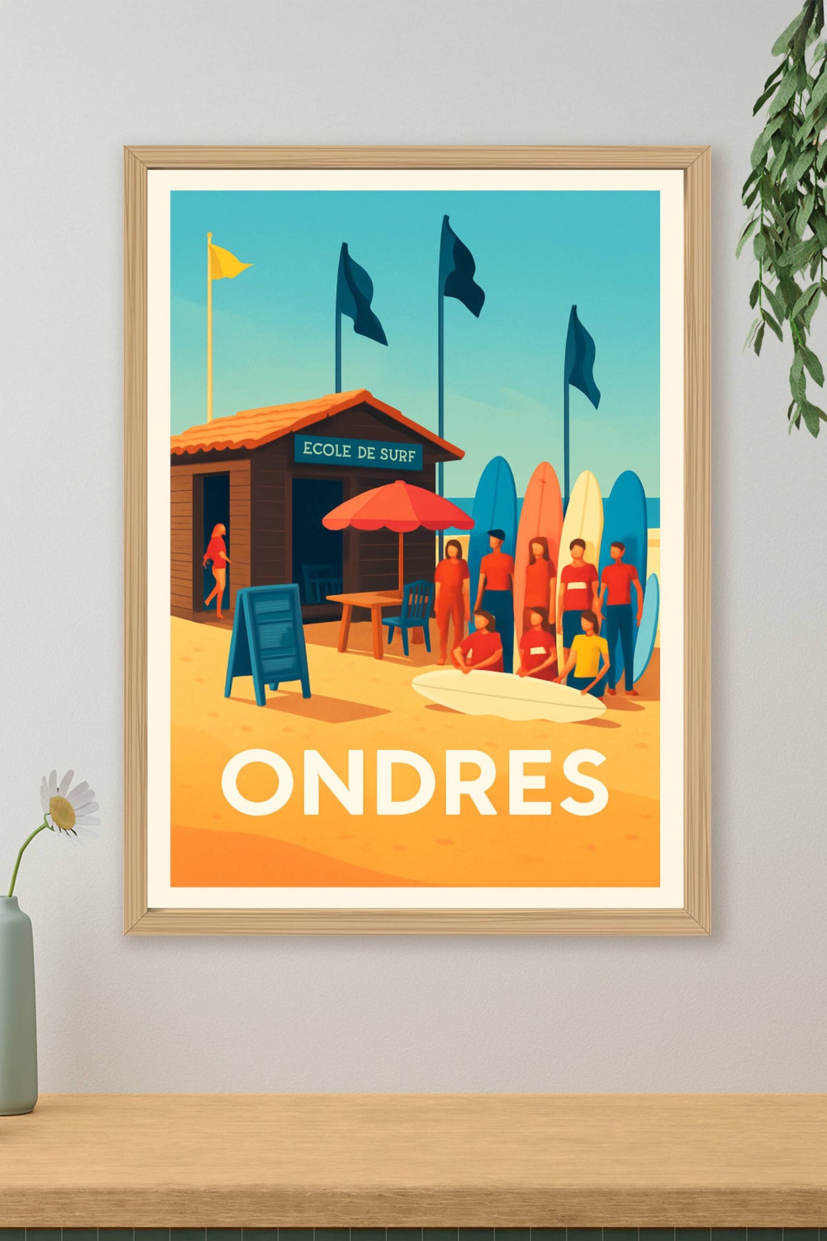Affiche Ondres — Ambiance Surf et Plage ensoleillée · poster d'art de Ondres