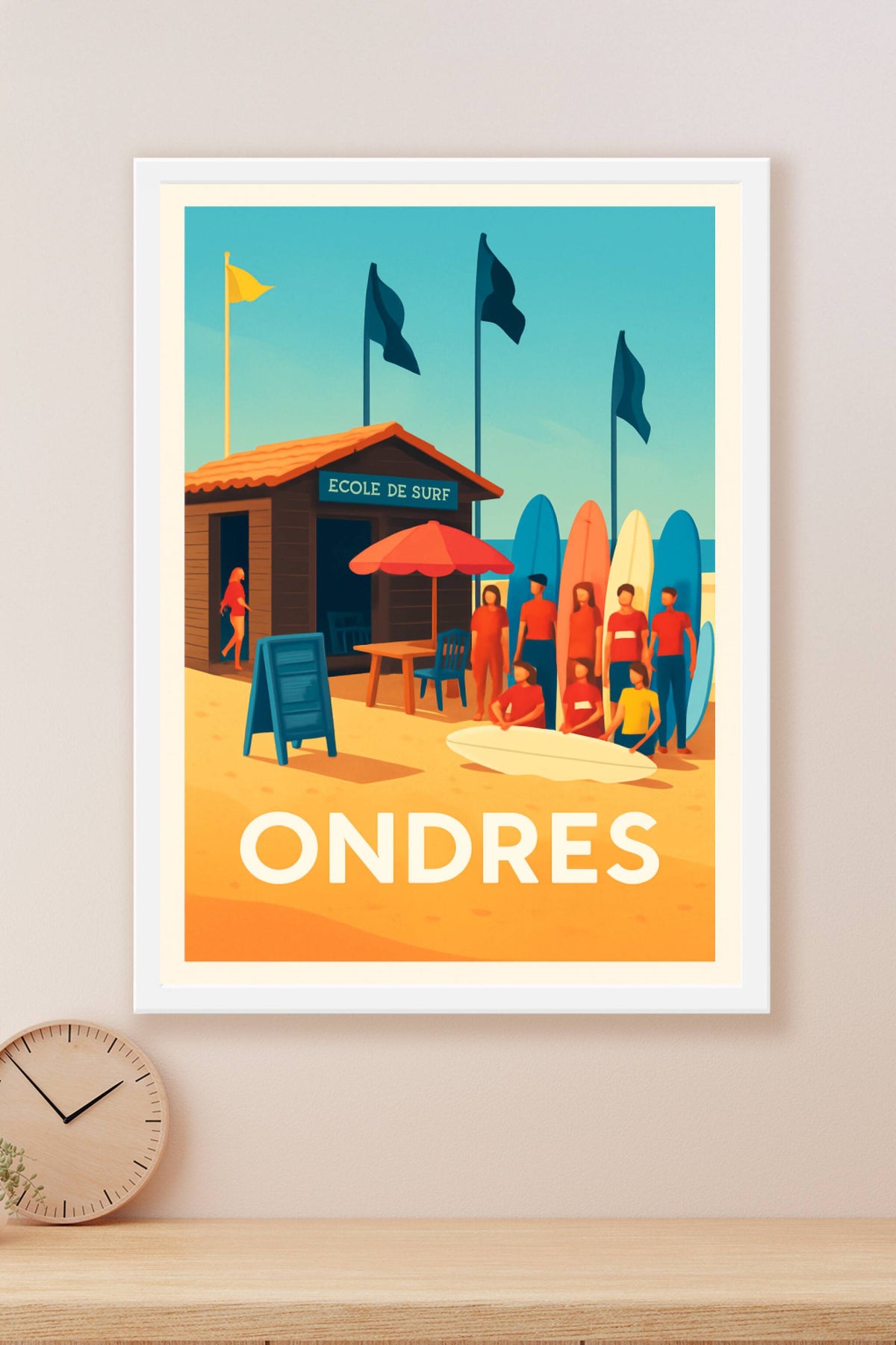 Affiche Ondres — Ambiance Surf et Plage ensoleillée · poster d'art de Ondres