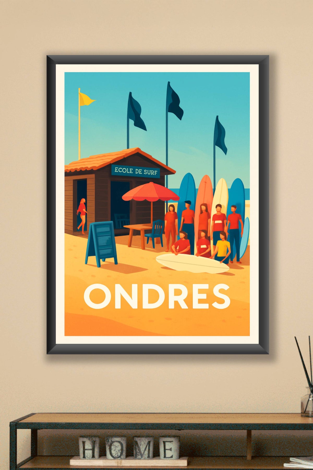 Affiche Ondres — Ambiance Surf et Plage ensoleillée · poster d'art de Ondres