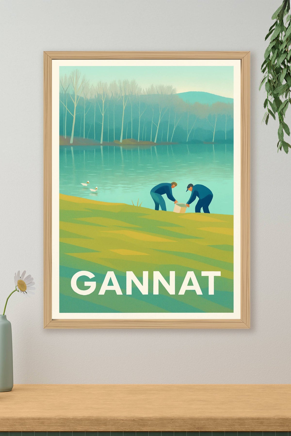 Affiche Gannat — Sérénité au bord de l'eau · poster d'art de Gannat