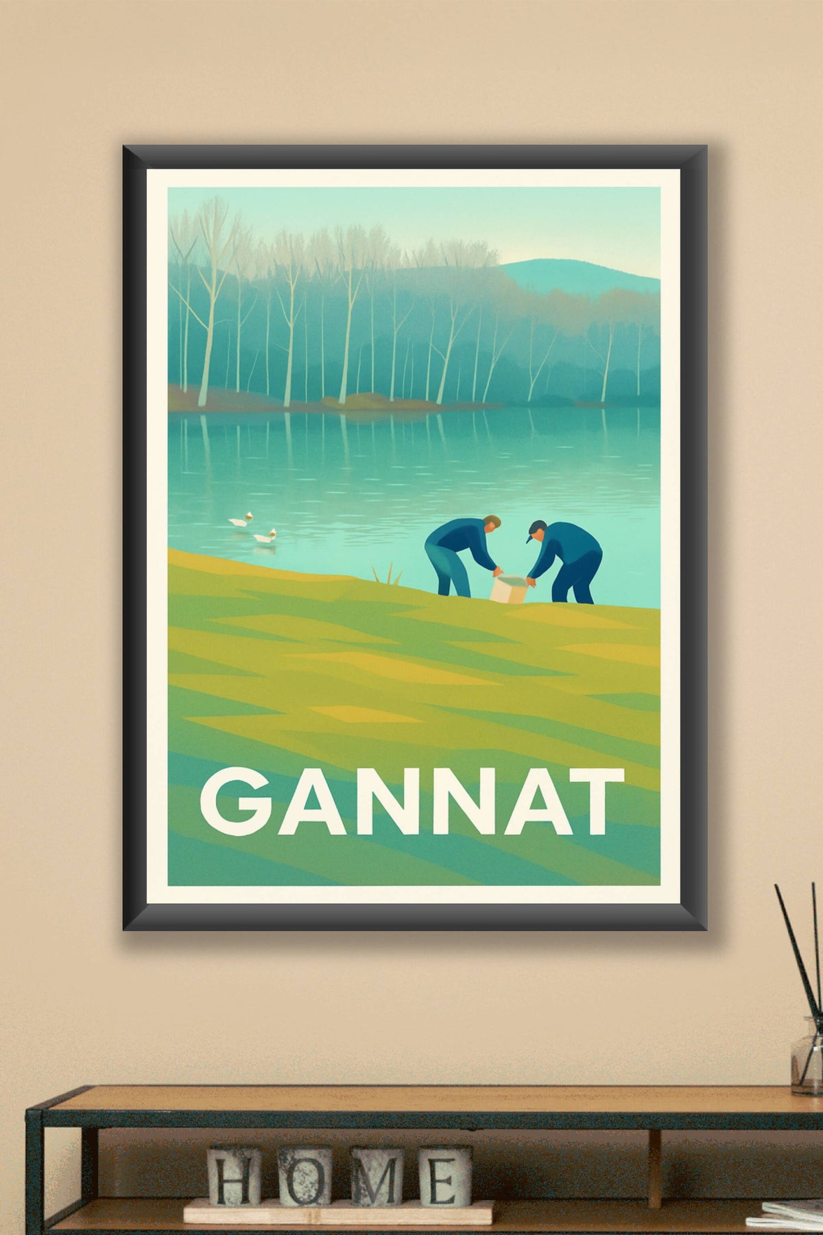 Affiche Gannat — Sérénité au bord de l'eau · poster d'art de Gannat