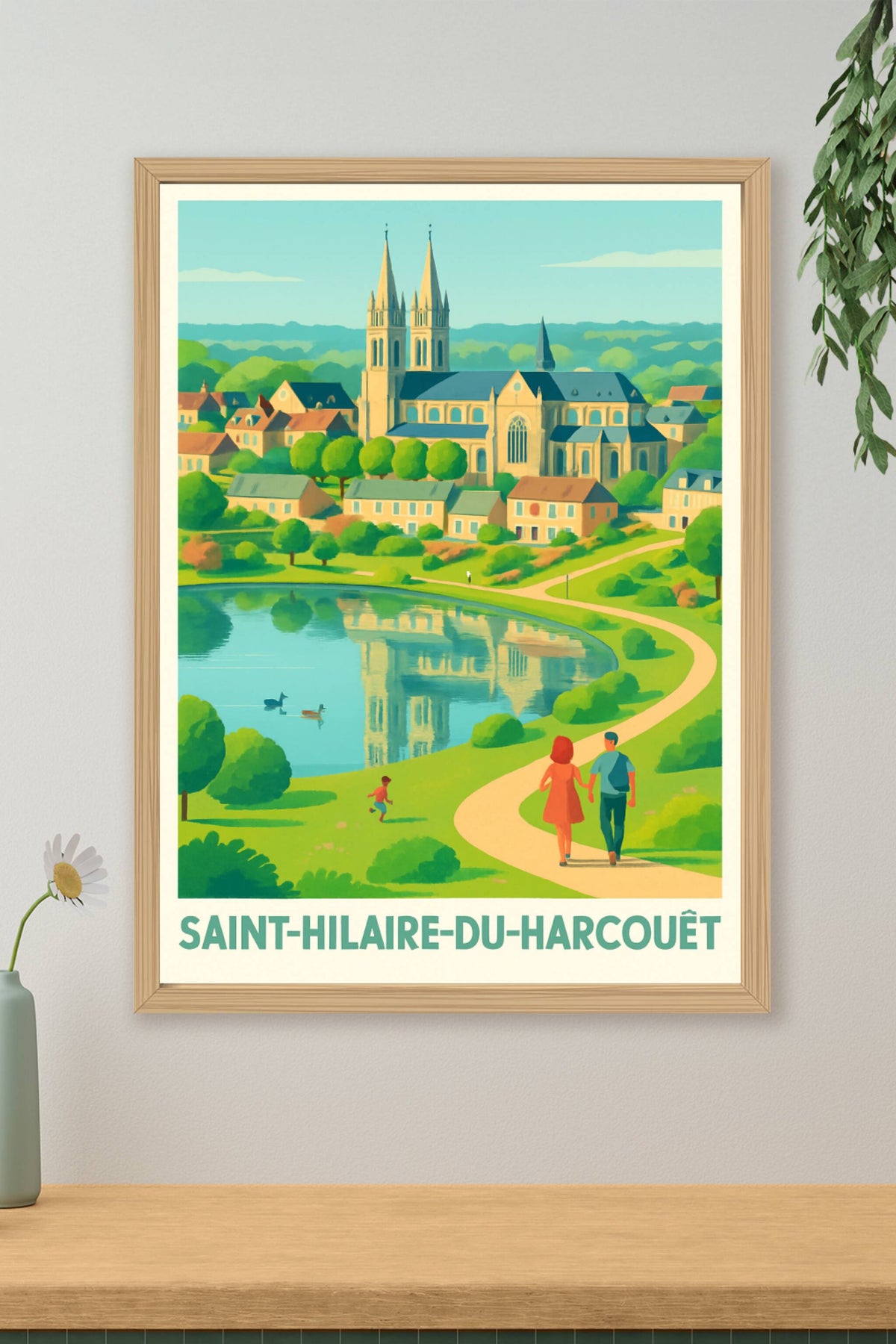 Affiche Saint-Hilaire-du-Harcouët — Charme et Sérénité Normande · poster d'art de Saint-Hilaire-du-Harcouët
