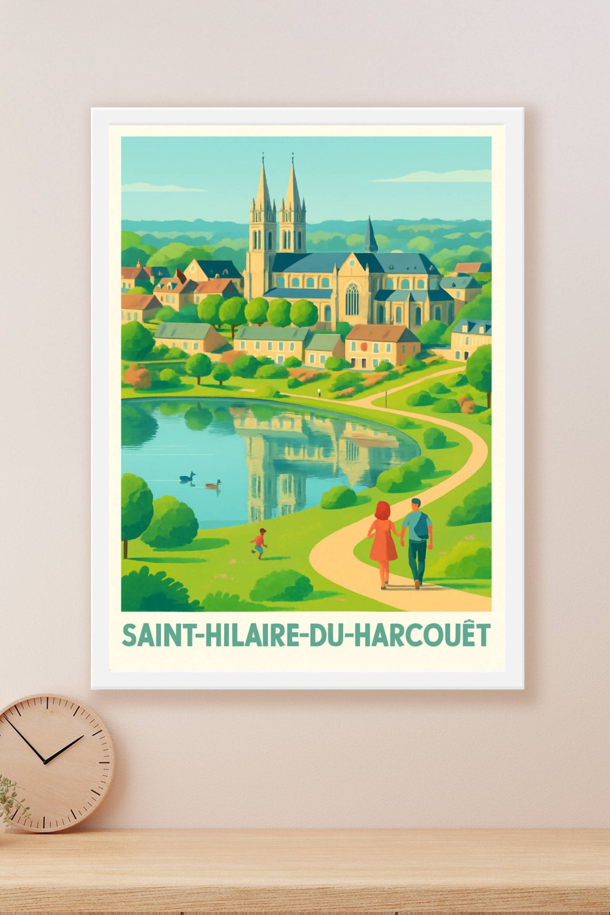 Affiche Saint-Hilaire-du-Harcouët — Charme et Sérénité Normande · poster d'art de Saint-Hilaire-du-Harcouët
