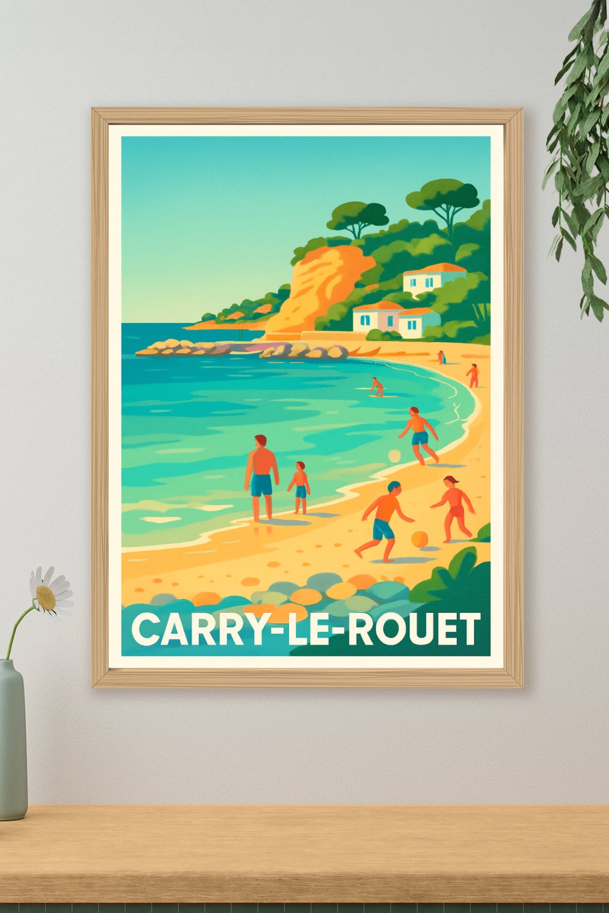 Affiche Carry-le-Rouet — Escapade ensoleillée sur la Côte Bleue · poster d'art de Carry-le-Rouet