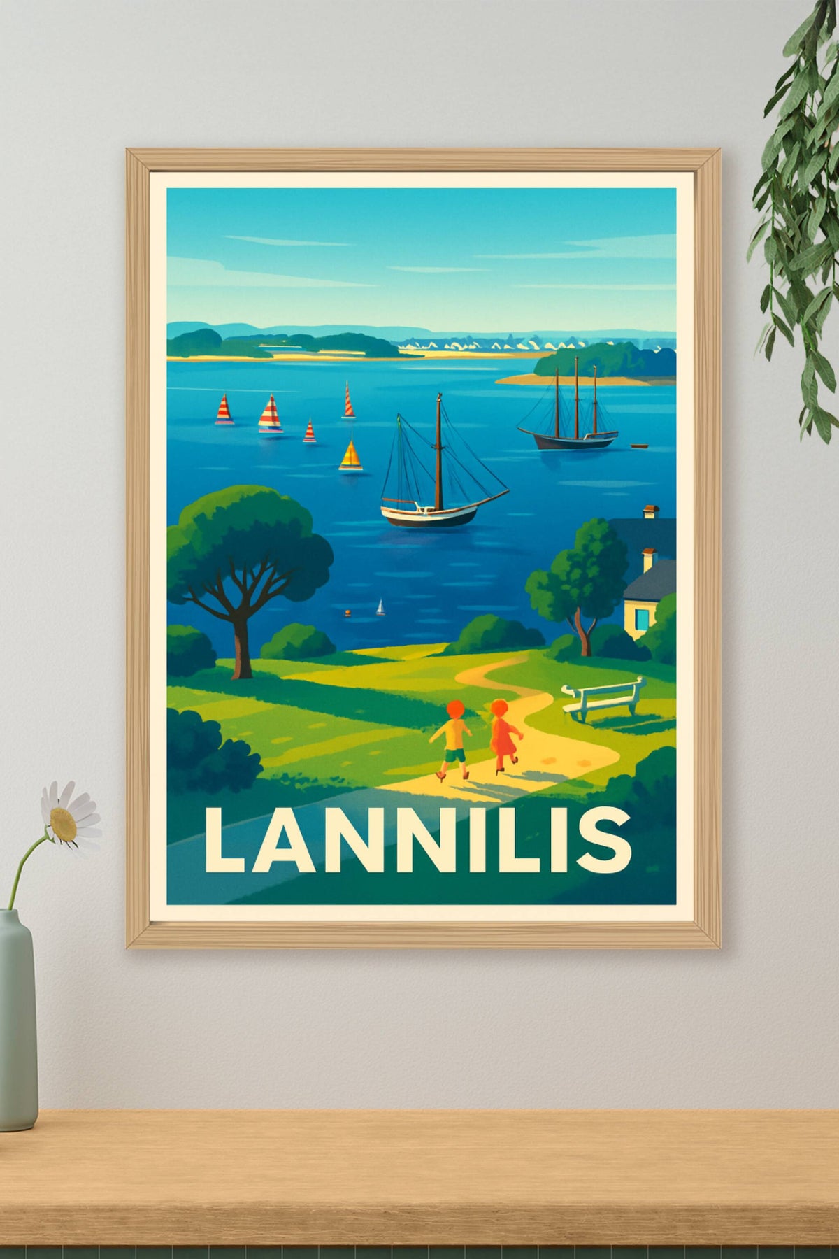 Affiche Lannilis — Évasion et douceur bretonne au bord de l'eau · poster d'art de Lannilis