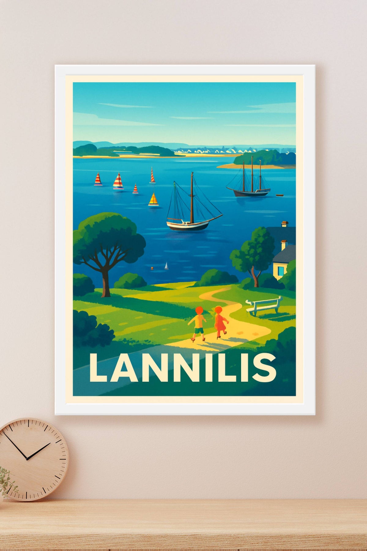 Affiche Lannilis — Évasion et douceur bretonne au bord de l'eau · poster d'art de Lannilis