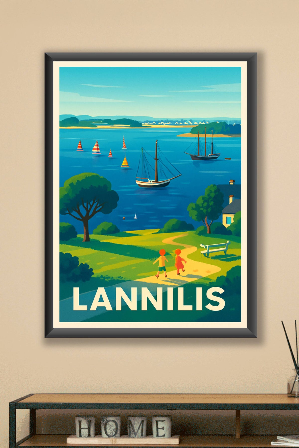 Affiche Lannilis — Évasion et douceur bretonne au bord de l'eau · poster d'art de Lannilis