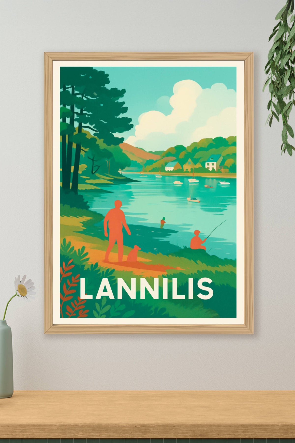 Affiche Lannilis — Sérénité au bord de l'eau · poster d'art de Lannilis
