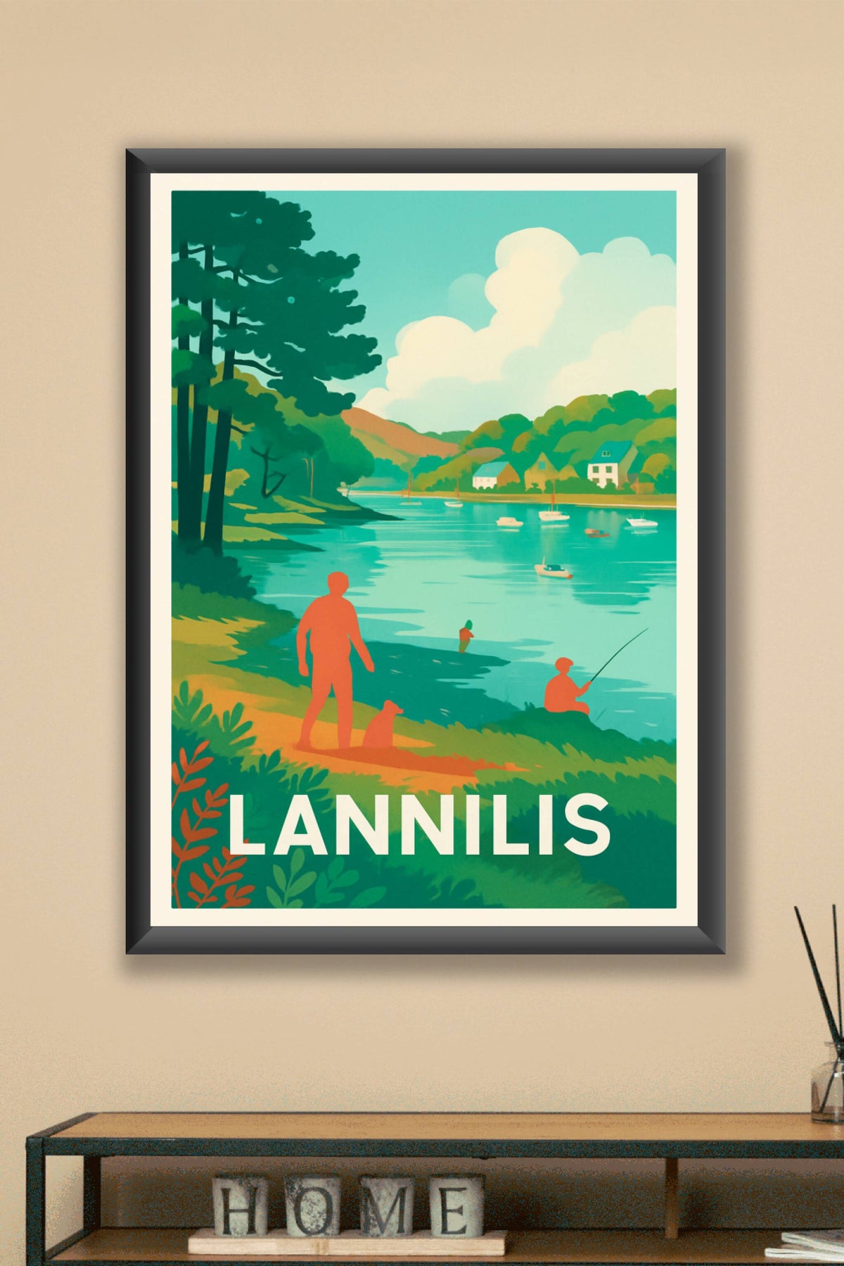 Affiche Lannilis — Sérénité au bord de l'eau · poster d'art de Lannilis