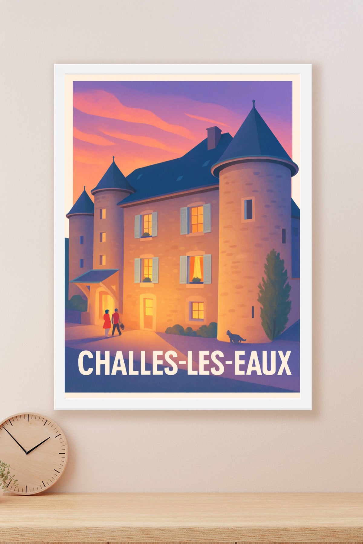 Affiche Challes-les-Eaux — Charme et douceur au crépuscule · poster d'art de Challes-les-Eaux