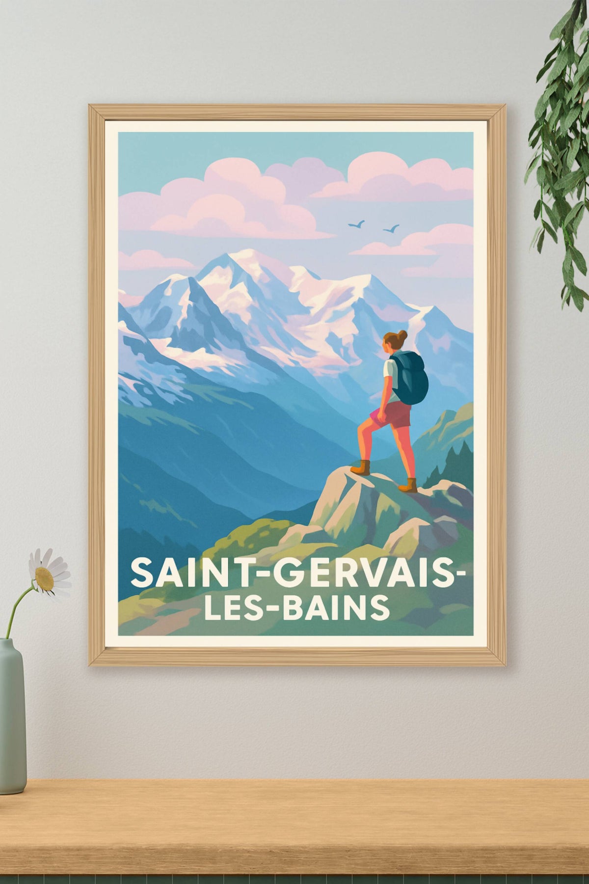 Affiche Saint-Gervais-les-Bains — L'appel des sommets majestueux · poster d'art de Saint-Gervais-les-Bains