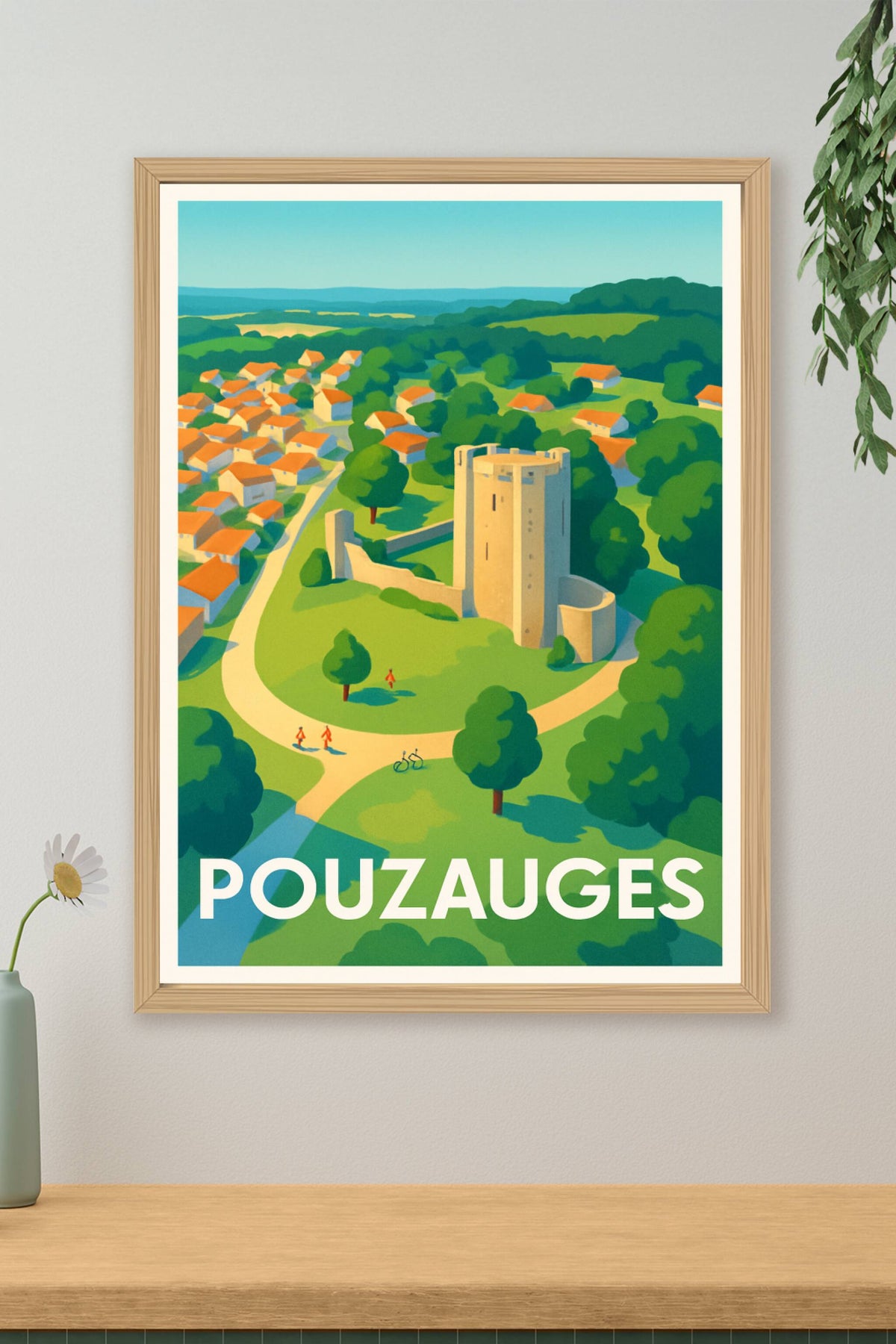Affiche Pouzauges — Charme historique au cœur de la ville · poster d'art de Pouzauges