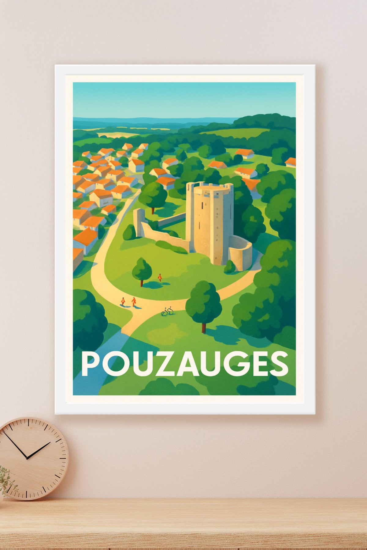 Affiche Pouzauges — Charme historique au cœur de la ville · poster d'art de Pouzauges