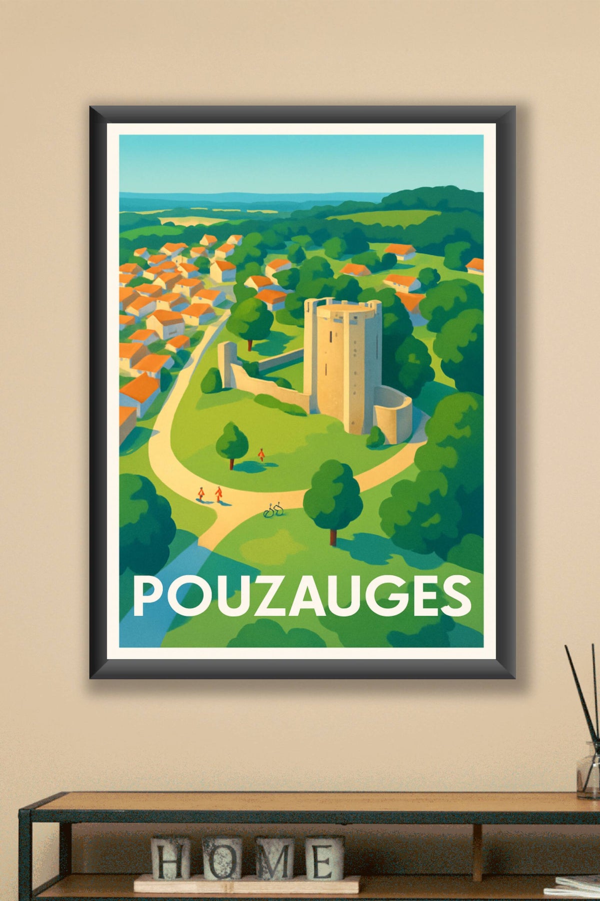 Affiche Pouzauges — Charme historique au cœur de la ville · poster d'art de Pouzauges