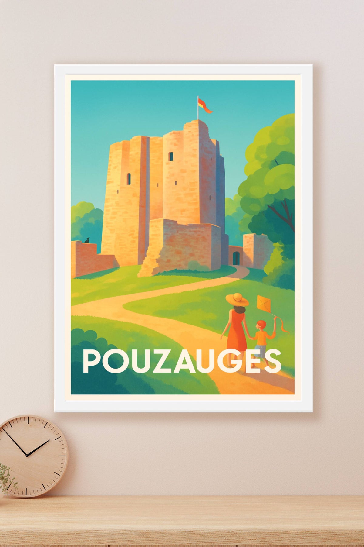 Affiche Pouzauges — Charme historique et douce promenade · poster d'art de Pouzauges