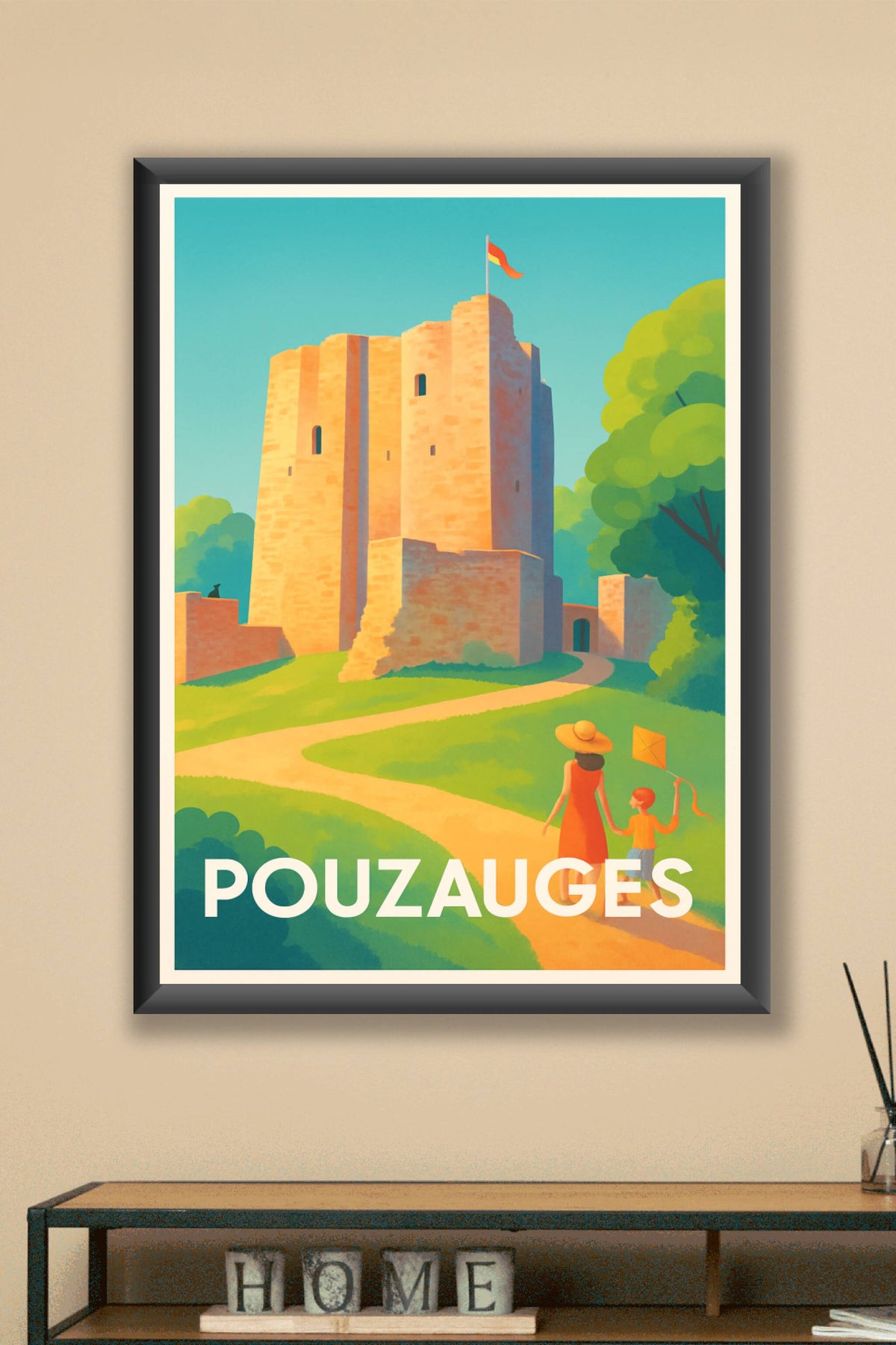 Affiche Pouzauges — Charme historique et douce promenade · poster d'art de Pouzauges