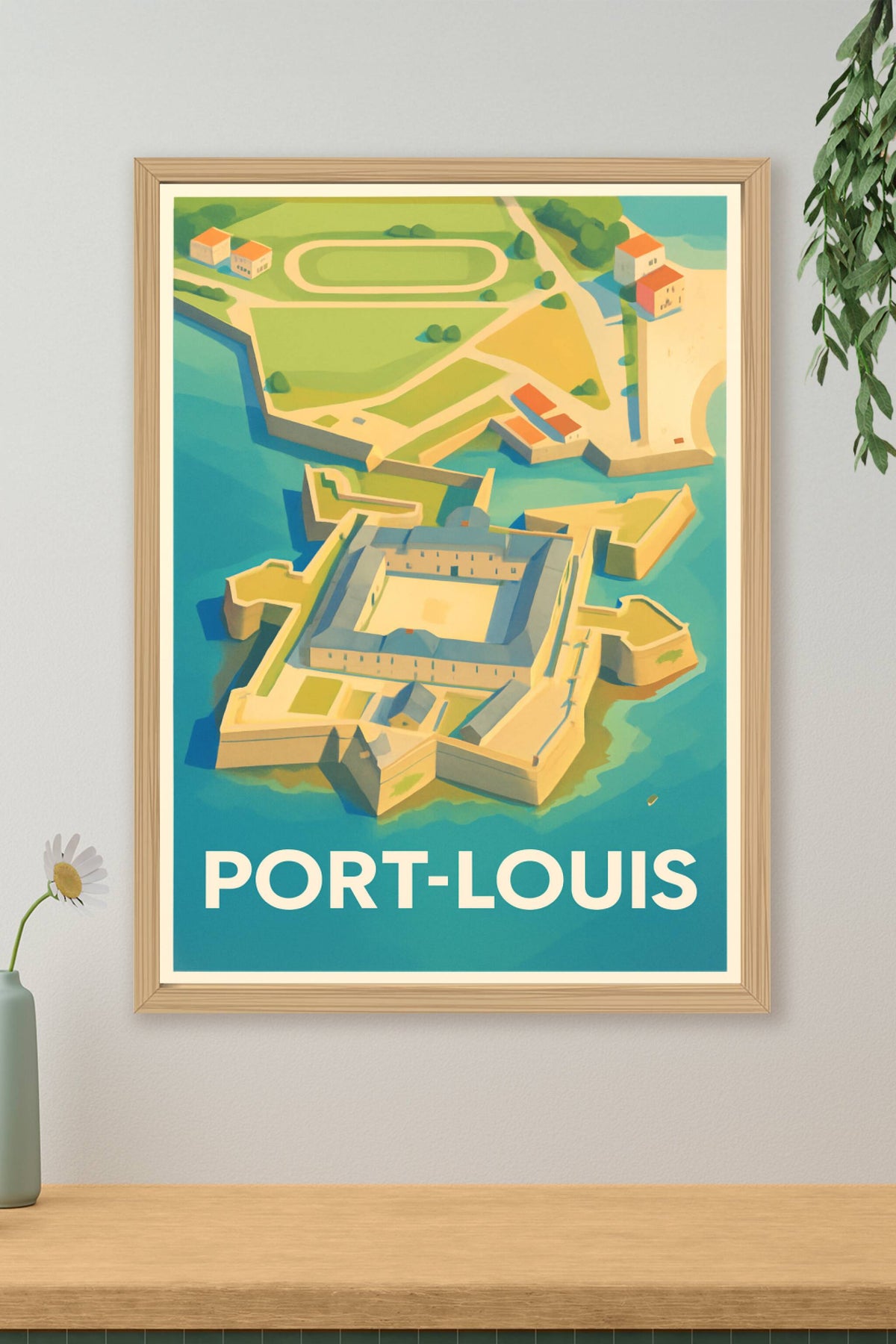 Affiche Port-Louis — L'éclat patrimonial en vue aérienne · poster d'art de Port-Louis