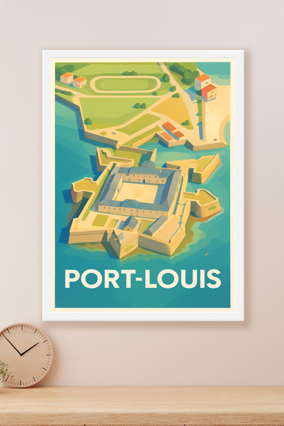 Affiche Port-Louis — L'éclat patrimonial en vue aérienne · poster d'art de Port-Louis