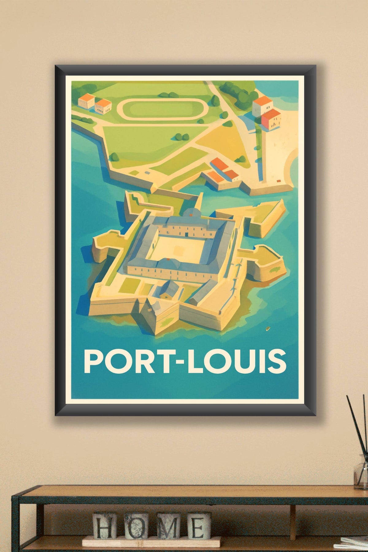Affiche Port-Louis — L'éclat patrimonial en vue aérienne · poster d'art de Port-Louis