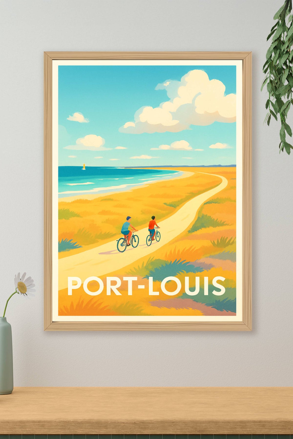Affiche Port-Louis — Évasion à vélo au bord de mer · poster d'art de Port-Louis