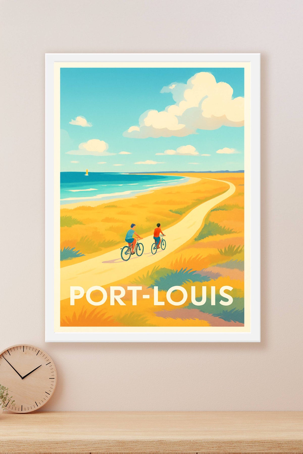Affiche Port-Louis — Évasion à vélo au bord de mer · poster d'art de Port-Louis
