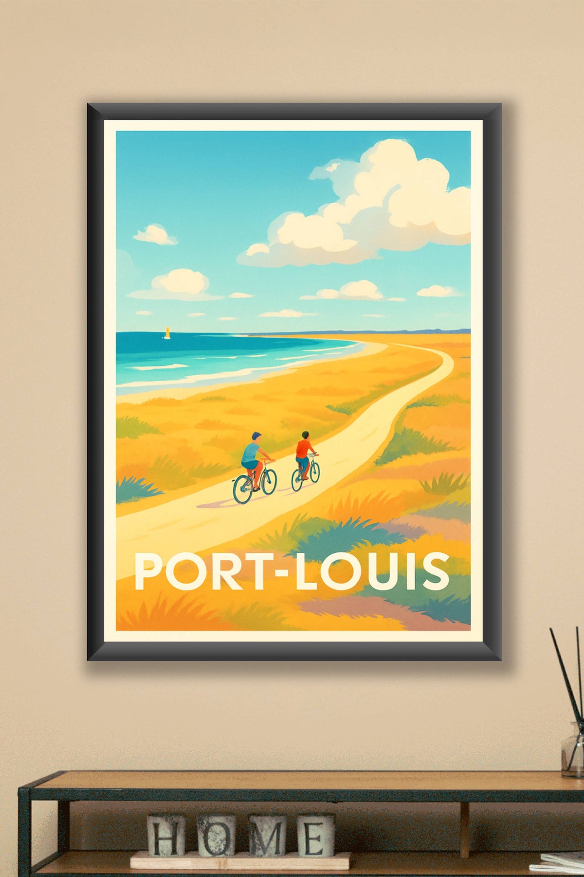 Affiche Port-Louis — Évasion à vélo au bord de mer · poster d'art de Port-Louis