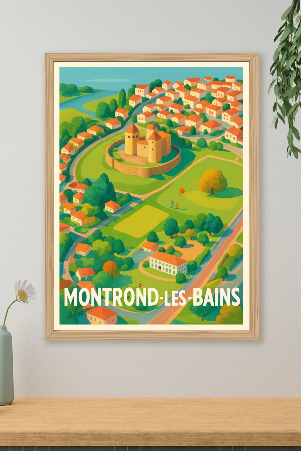 Affiche Montrond-les-Bains — Charme et histoire au cœur du Forez · poster d'art de Montrond-les-Bains