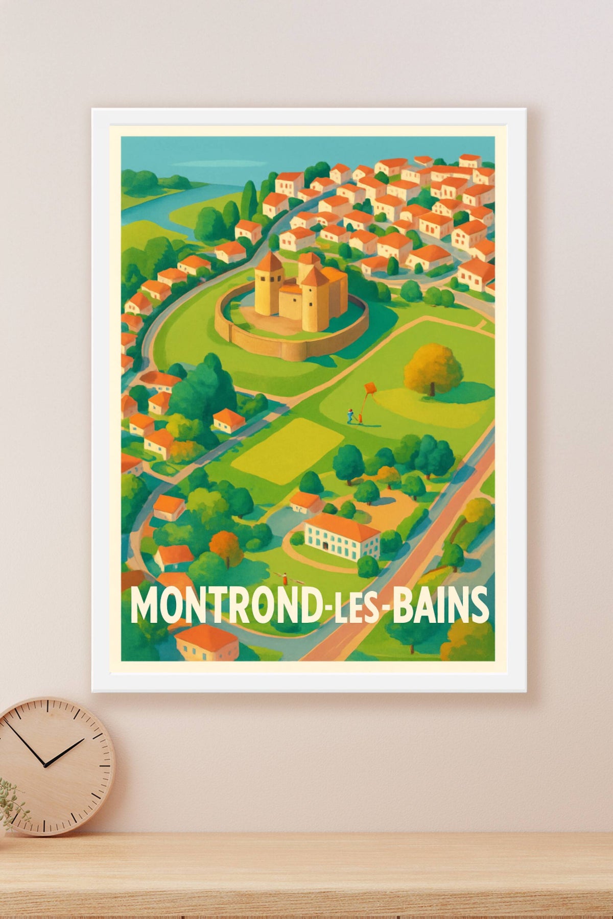 Affiche Montrond-les-Bains — Charme et histoire au cœur du Forez · poster d'art de Montrond-les-Bains
